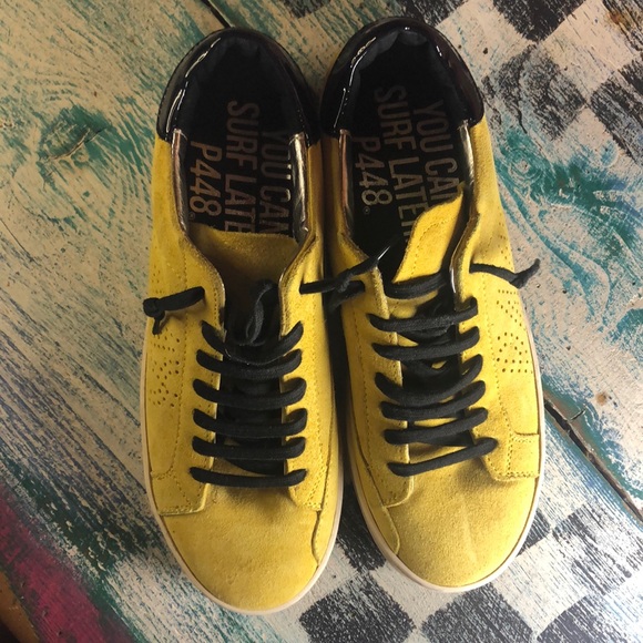 P448 Yellow Suede Sneakers Women’s Sz EU 40/ US 9/9.5 - Picture 2 of 13